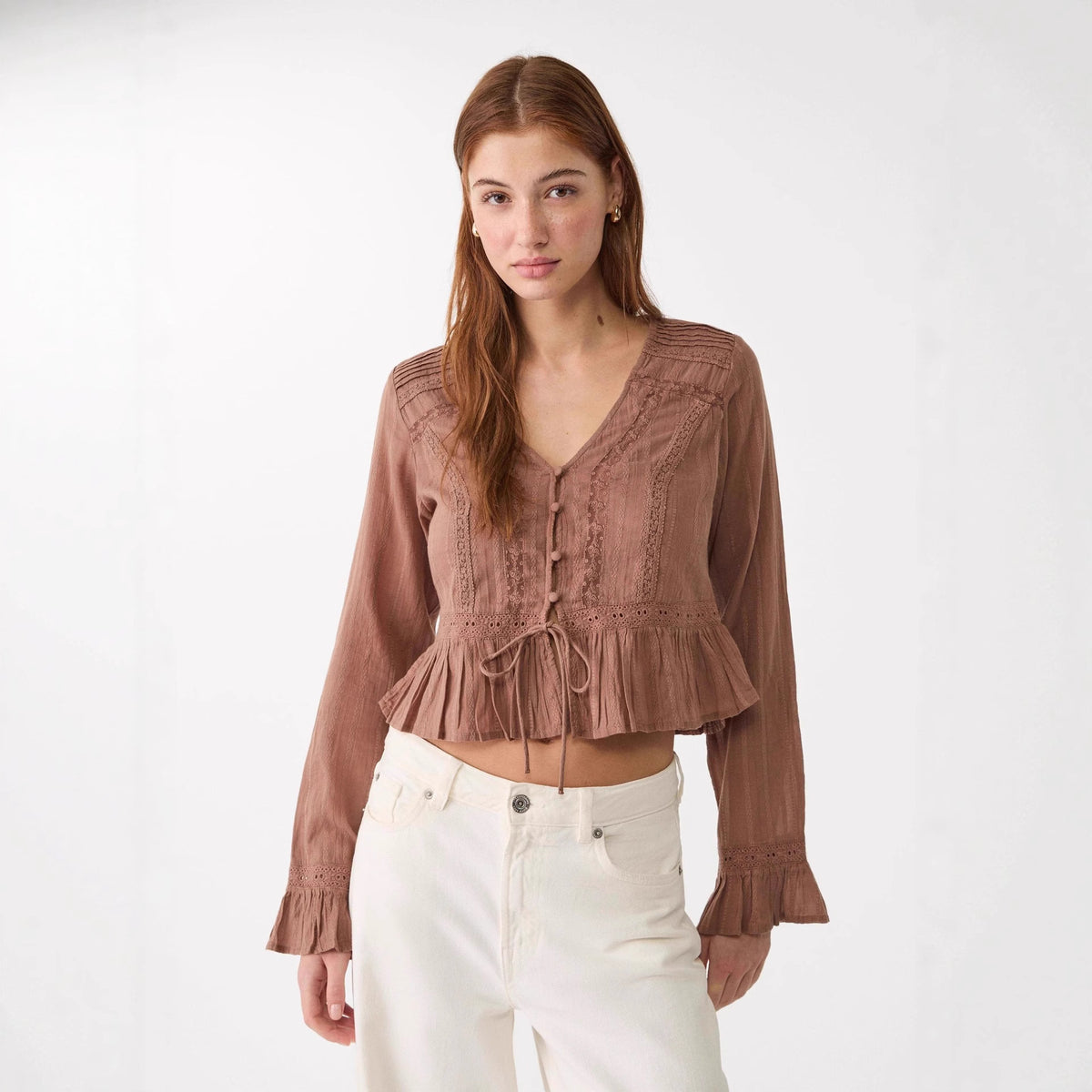 Lila's Lace Trim Blouse