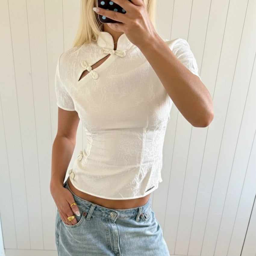 Mia's Chinese Style Stand Collar Blouse