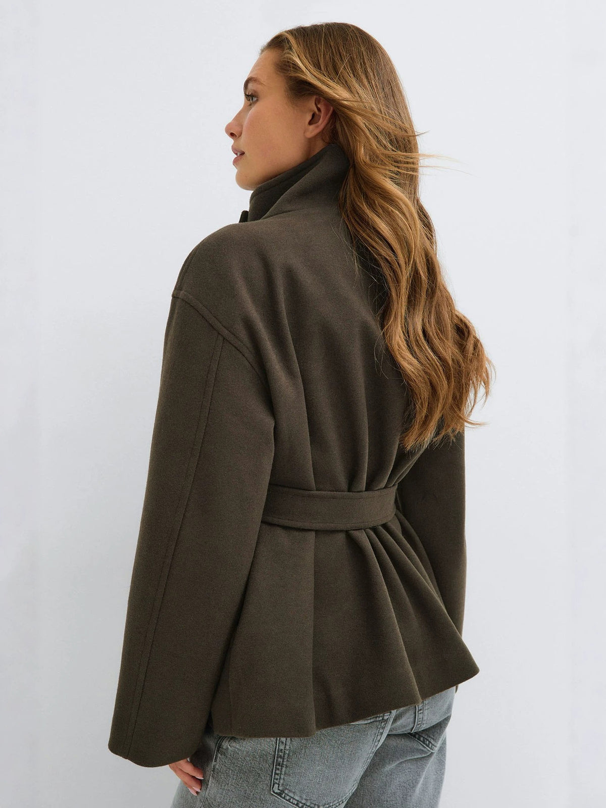 Double-Sided Woolen Stand Collar Coat