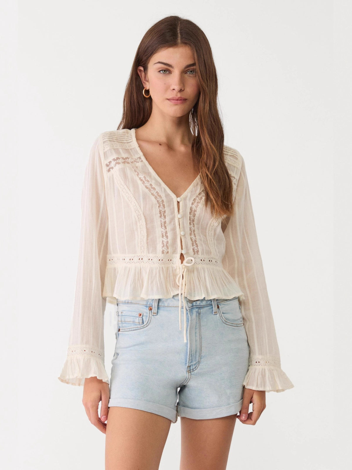 Lila's Lace Trim Blouse