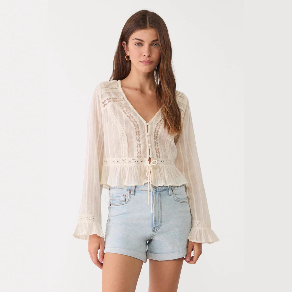 Lila's Lace Trim Blouse